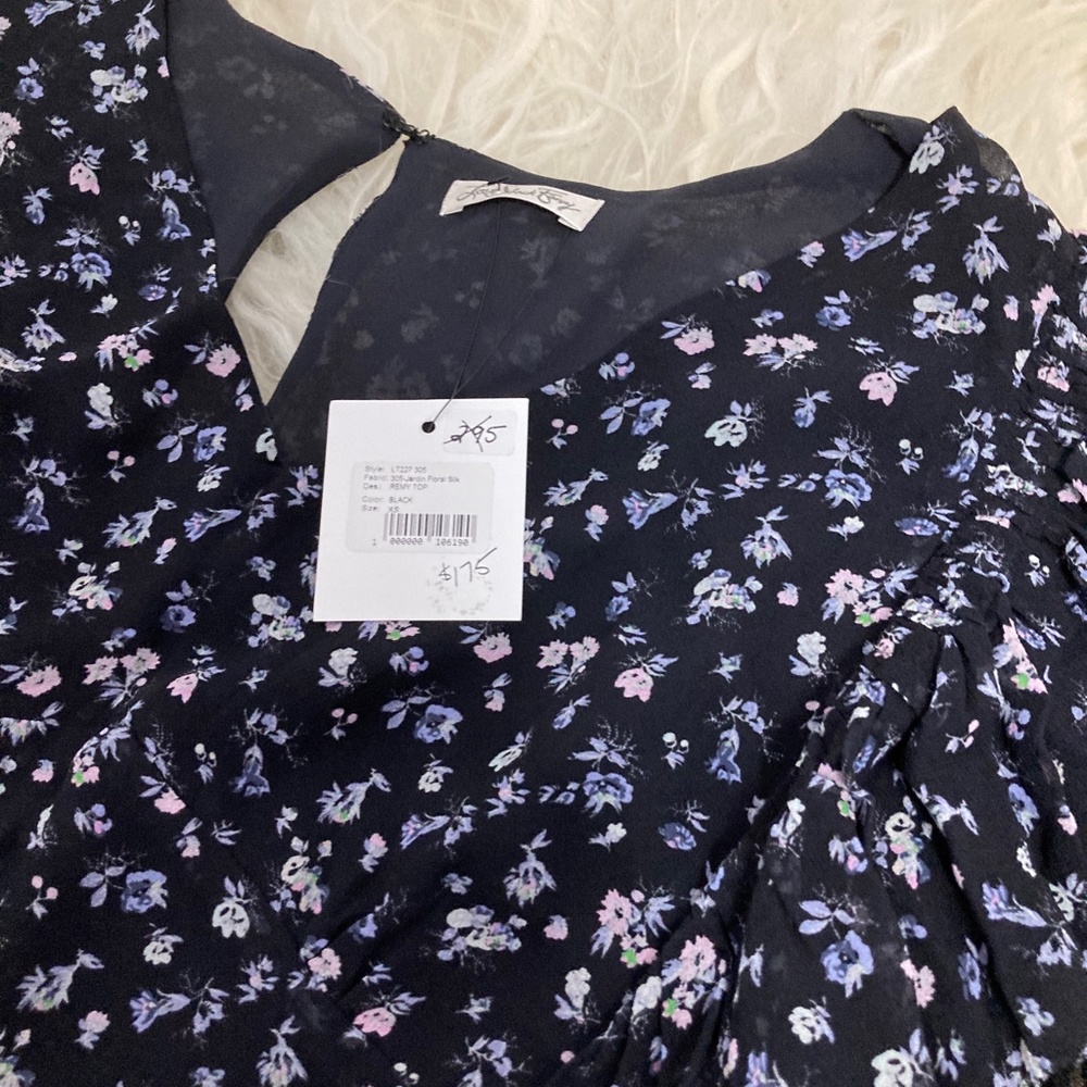 LOVESHACKFANCY Silk Floral Print Blouse - Picture 6 of 8